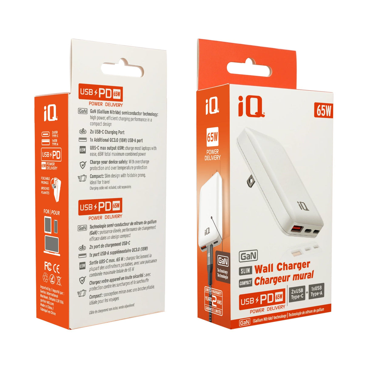 iQ PD65W GaN Slim Wall Charger