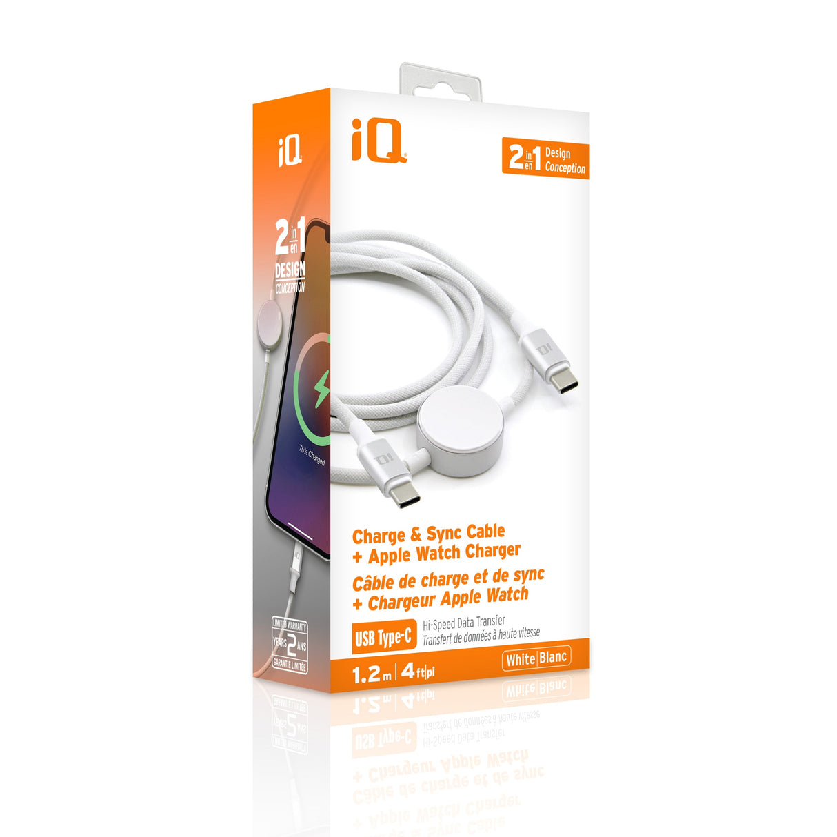 iQ Charge & Sync USB Type-C to Type-C Cable with Apple Watch Charger