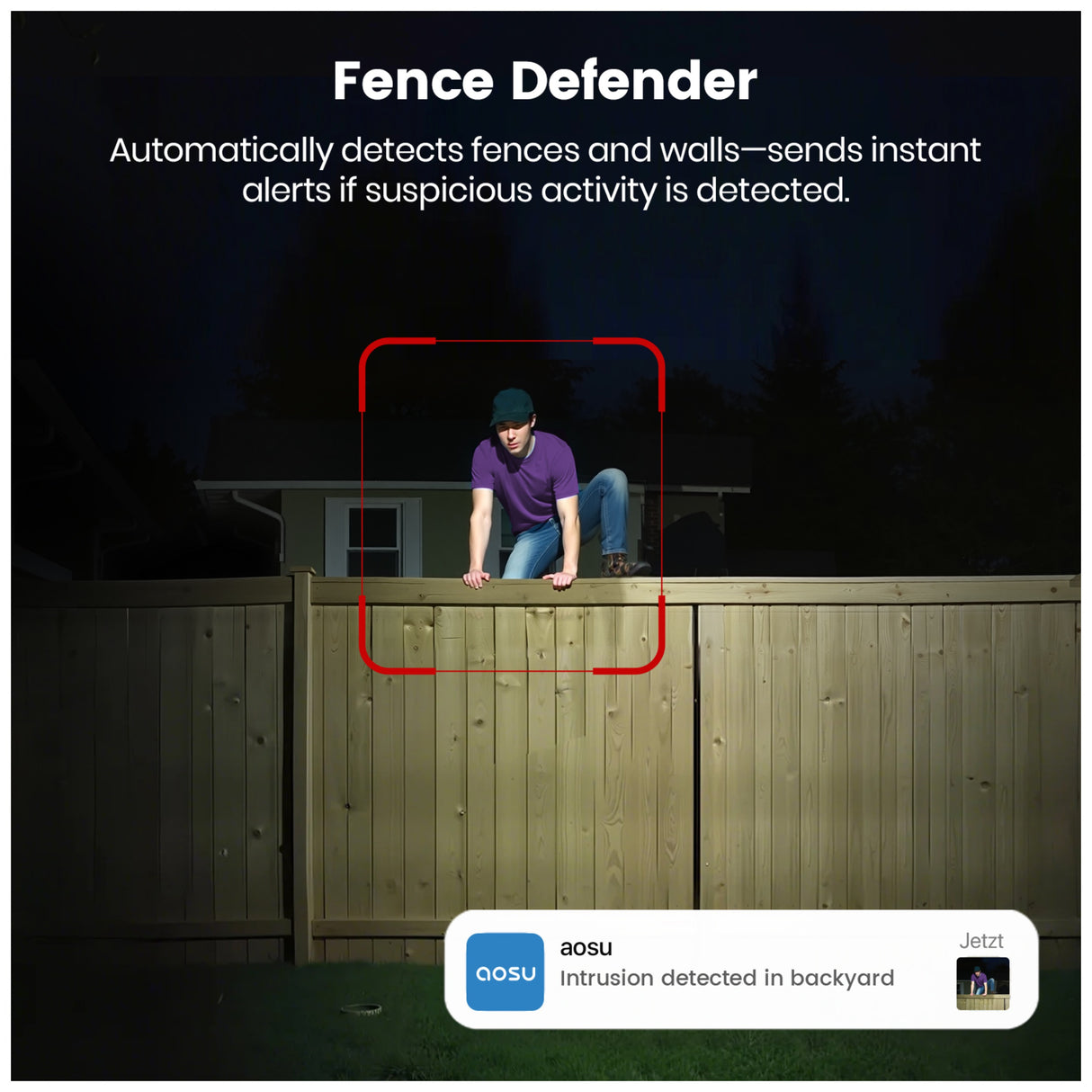Aosu Outdoor Wall Mount Solar Camera with Light