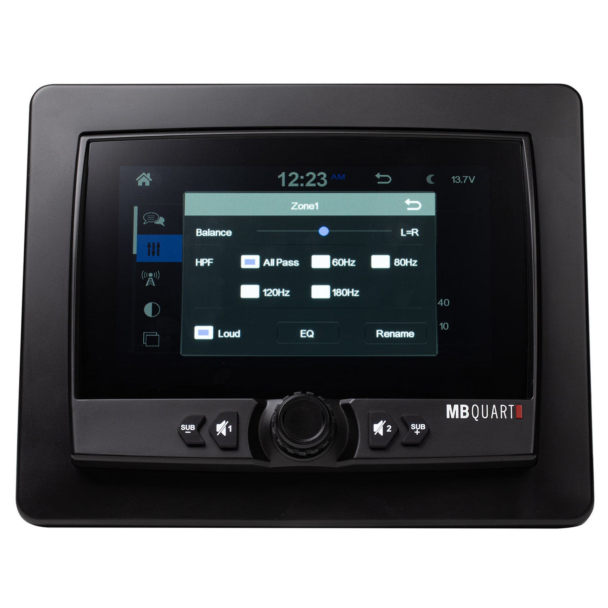 MB Quart GMR-7V1.2 7” touchscreen IP67 source unit with Wireless CarPlay, Andriod Auto, AM/FM