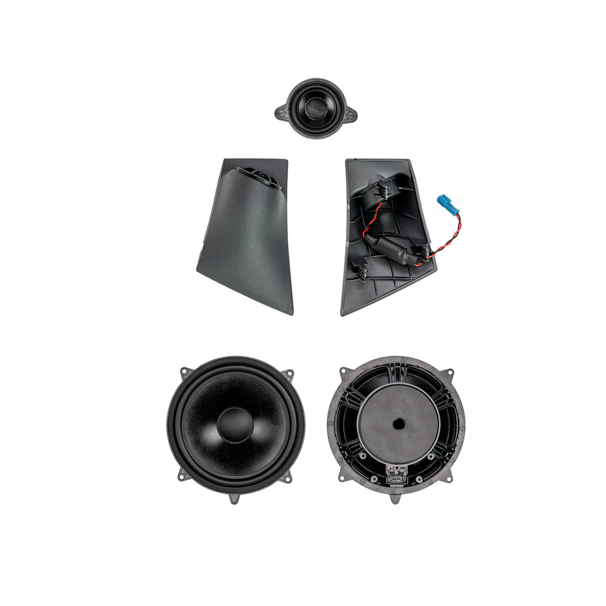 MB Quart MS1-216C Mercedes-Benz Sprinter (W907) 2019-Current Tuned Front 6.5 Inch 2-Way Front Component Speaker System and 3 Inch Center Channel Dash Speaker Upgrade