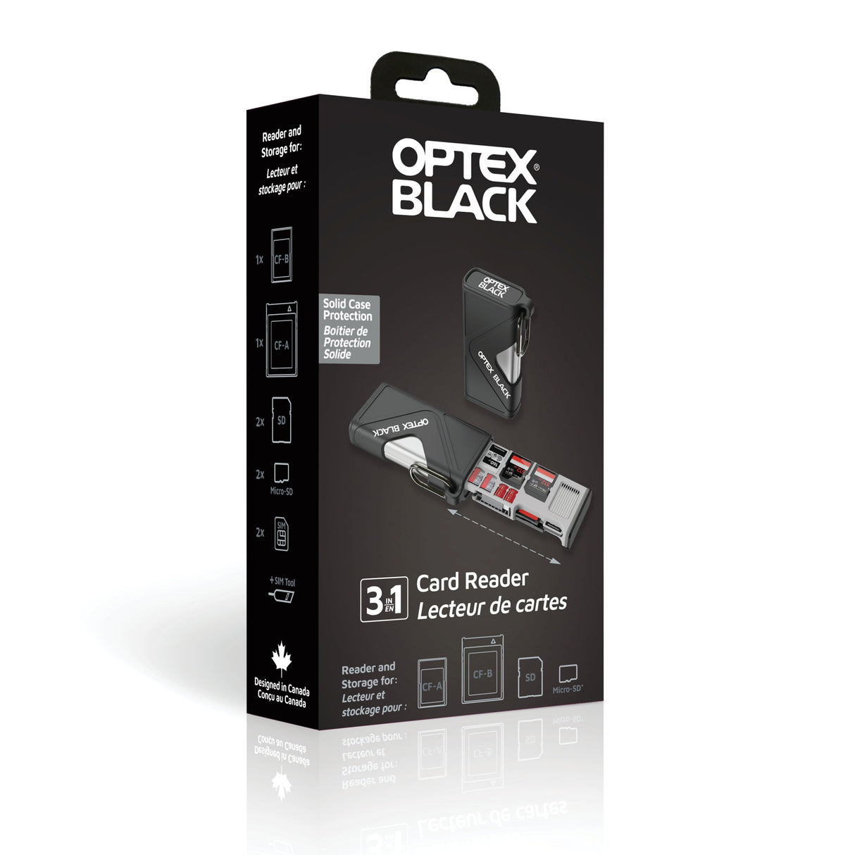 Optex Black OBR1500 CFexpress (CF-A & CF-B) / SD Card Weatherproof Storage & Reader with 10Gbps USB-C Transfer