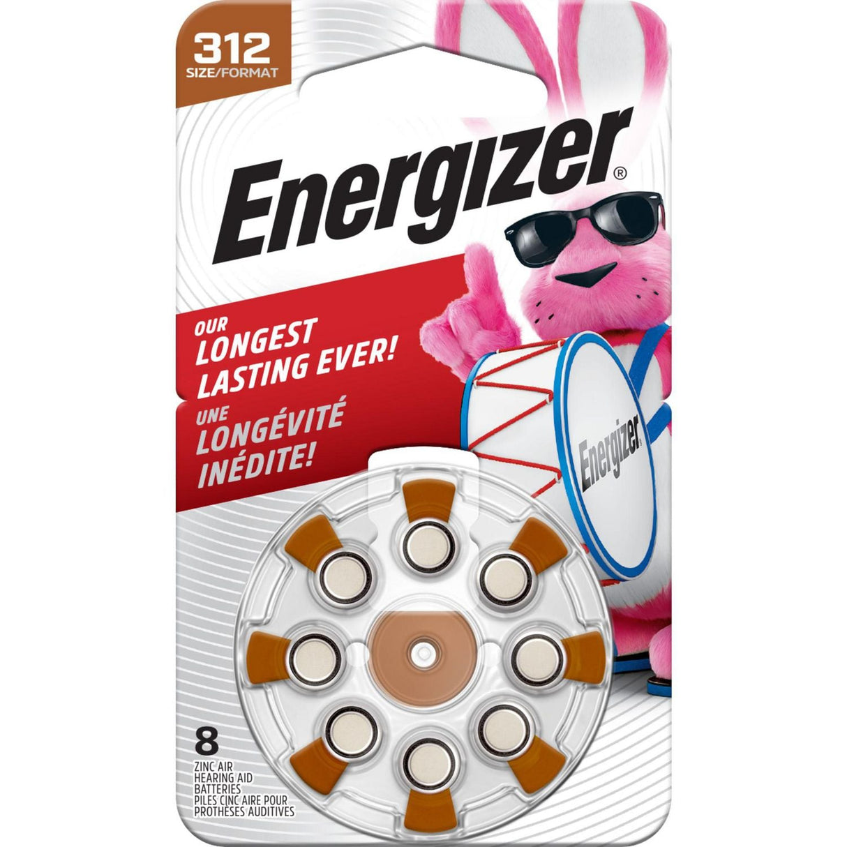Energizer EZ Turn & Lock Size 312 Hearing Aid Battery - 8 Pack