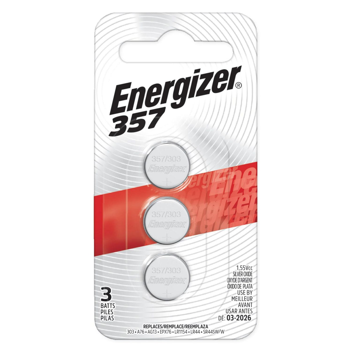 Energizer Zero Mercury 357 Battery - 3 Pack
