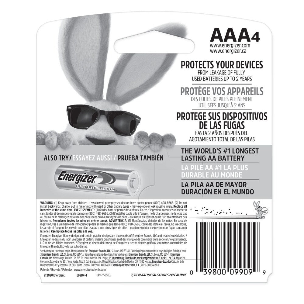 Energizer MAX AAA Battery - 4 Pack