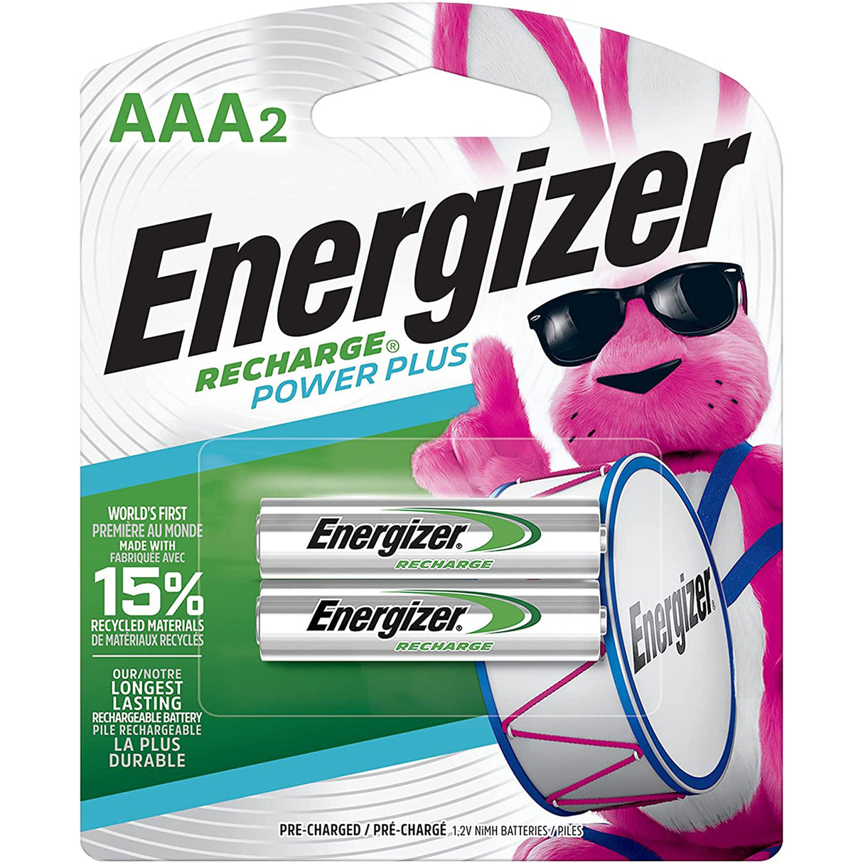 Energizer RECHARGE Batteries AAA 850mah - 2 Pack