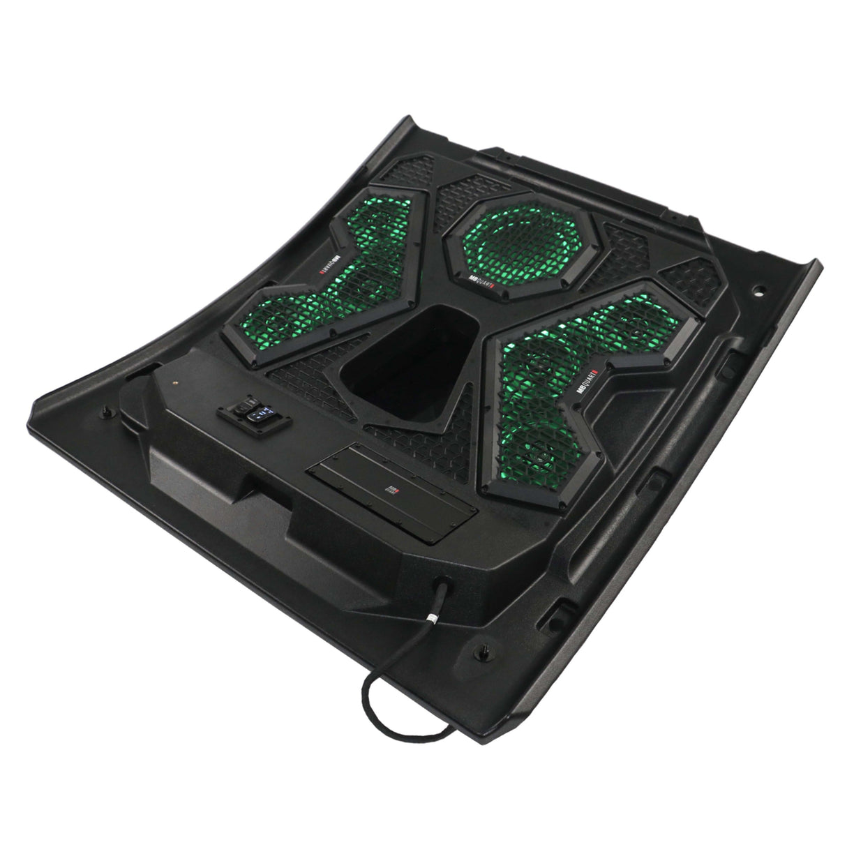 MB Quart MBQRT2-S7RRC 500-watt, RZR Trail audio roof designed to work with Polaris Ride Command (not included).