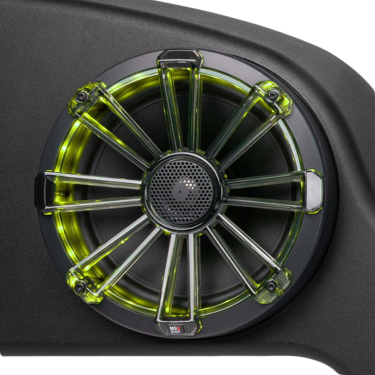 MB Quart MBQJK-28CRGB Jeep Wrangler (JK) Tuned Rear Overhead Soundbar with Two 8 Inch Coaxial Speakers and Enclosure.