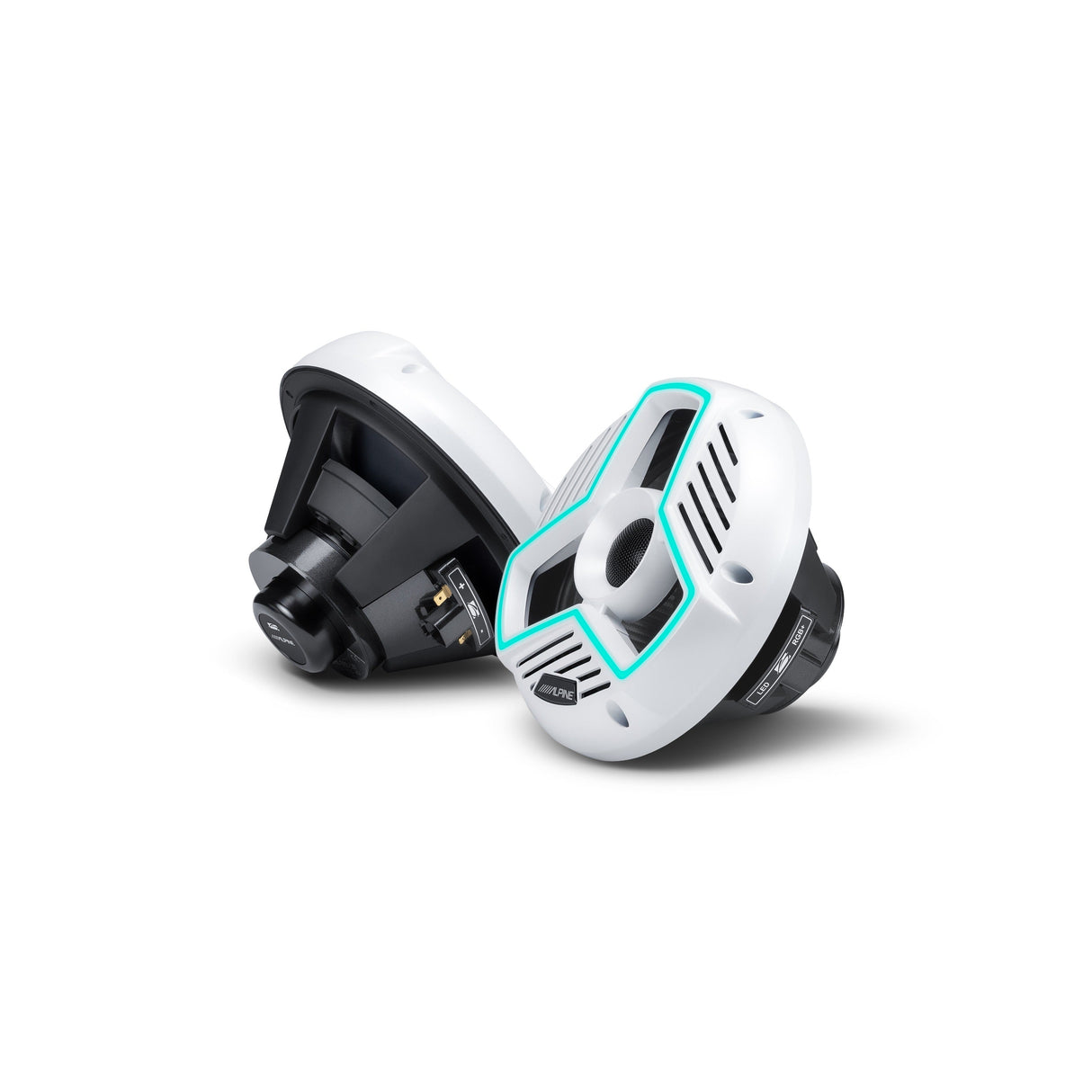Alpine MRN-S88-L 8.8" Marine Coaxial Speakers with Integrated RGB Lighting and IP66 Waterproof Design