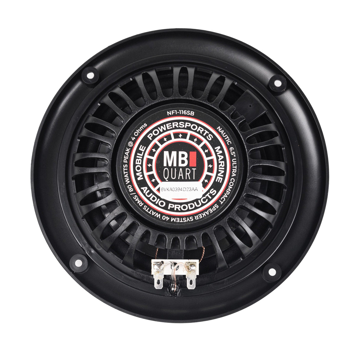 MB Quart NF1-116SB Black 6.5" 2-Way Coaxial Nautic Slim Fit Formula Speaker System with Integrated Tweeter