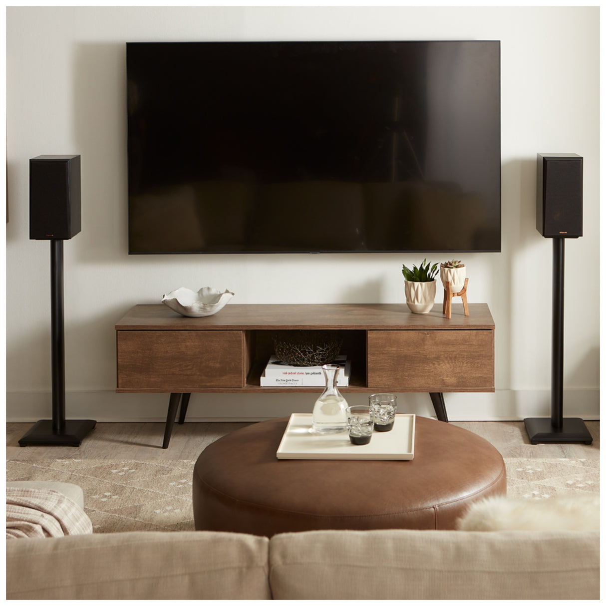 Sanus 36" Tall Speaker Stands with 6x6 Top Plate (Pair)