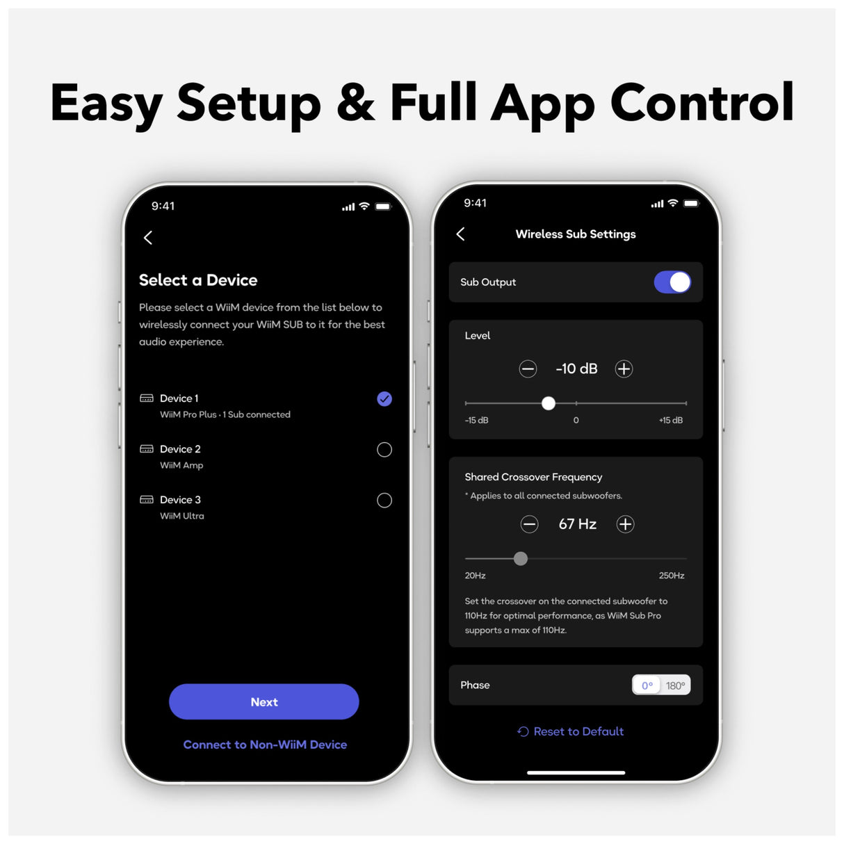 WiiM Sub Pro 8" Wireless Subwoofer for WiiM Ecosystem with Optional RCA Line Input