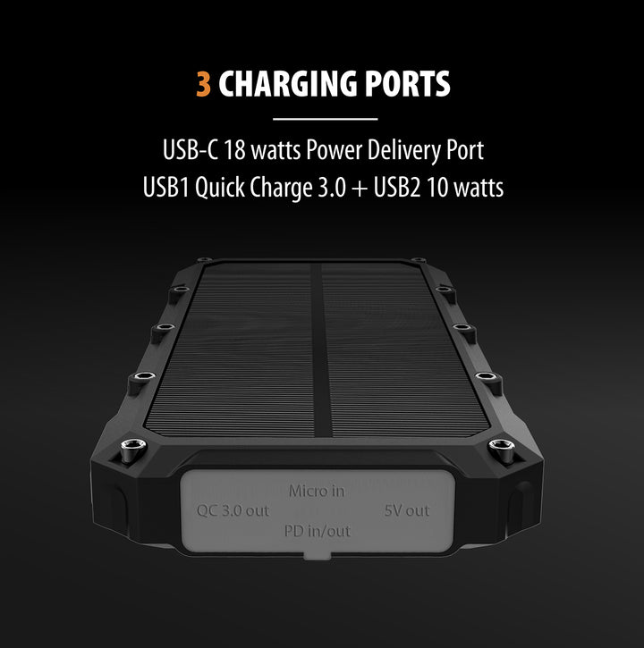 ToughTested ROC10 10,000mAh Solar Power Bank